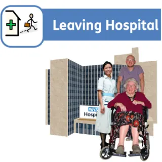 Leaving hospital (full widgit symbols).